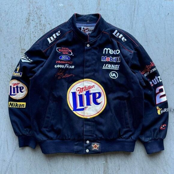 Vintage chase authentics miller lite nascar jacket size xxl